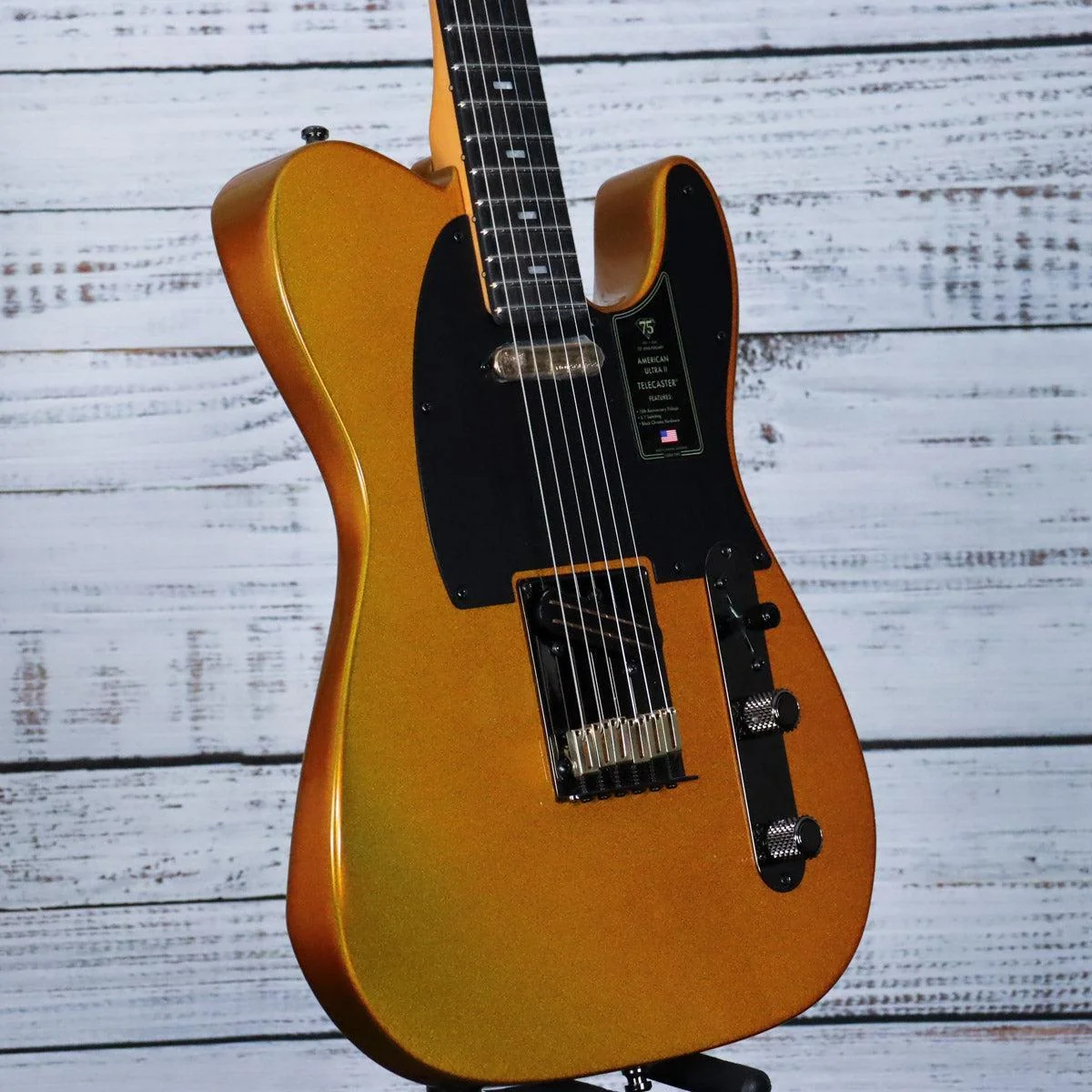 Fender 75th Anniversary American Ultra II Telecaster Electric Guitar w/Case | Liquid Gold - Image 4