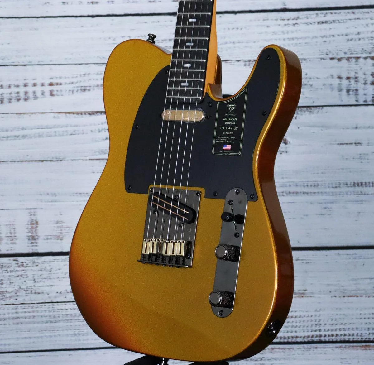 Fender 75th Anniversary American Ultra II Telecaster Electric Guitar w/Case | Liquid Gold - Image 5