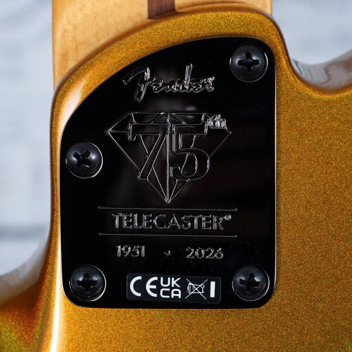 Fender 75th Anniversary American Ultra II Telecaster Electric Guitar w/Case | Liquid Gold - Image 6