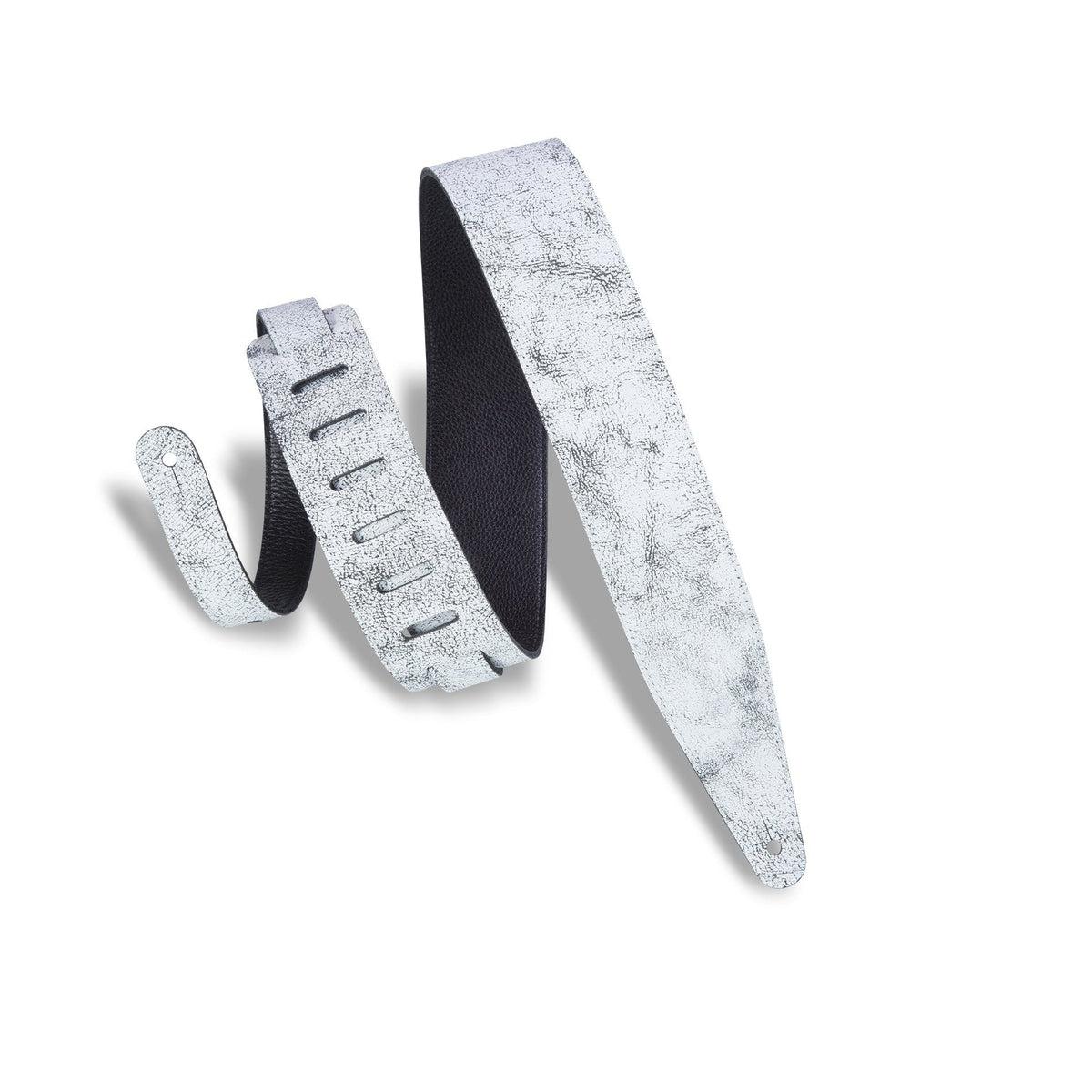 Levy's Leathers Rebel Series Distressed Guitar Strap | White - Image 2