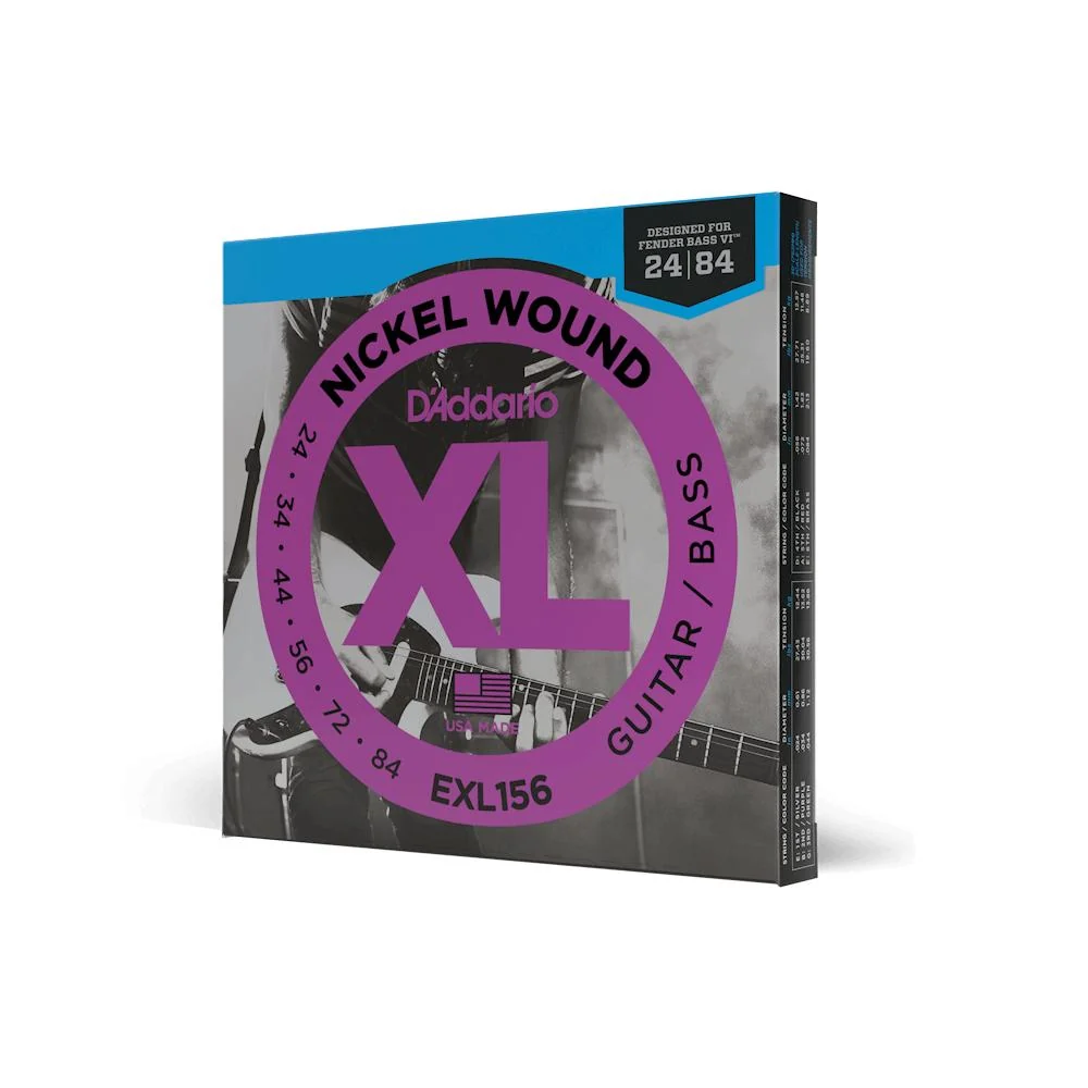 D'Addario XL Nickel Wound Electric Guitar Strings | 24-84 (Designed for Fender Bass VI)