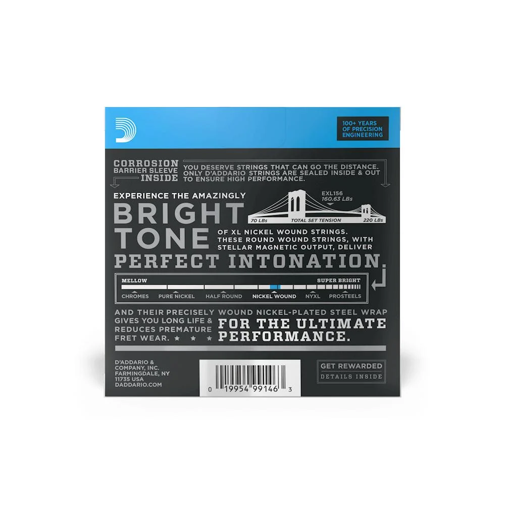 D'Addario XL Nickel Wound Electric Guitar Strings | 24-84 (Designed for Fender Bass VI) - Image 2
