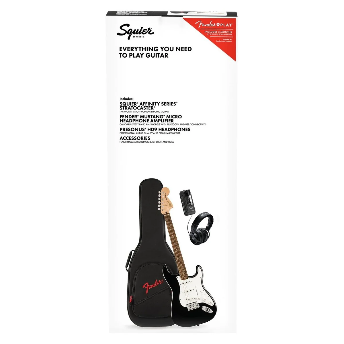 Squier Affinity Series Stratocaster | Mustang Micro Pack | Black