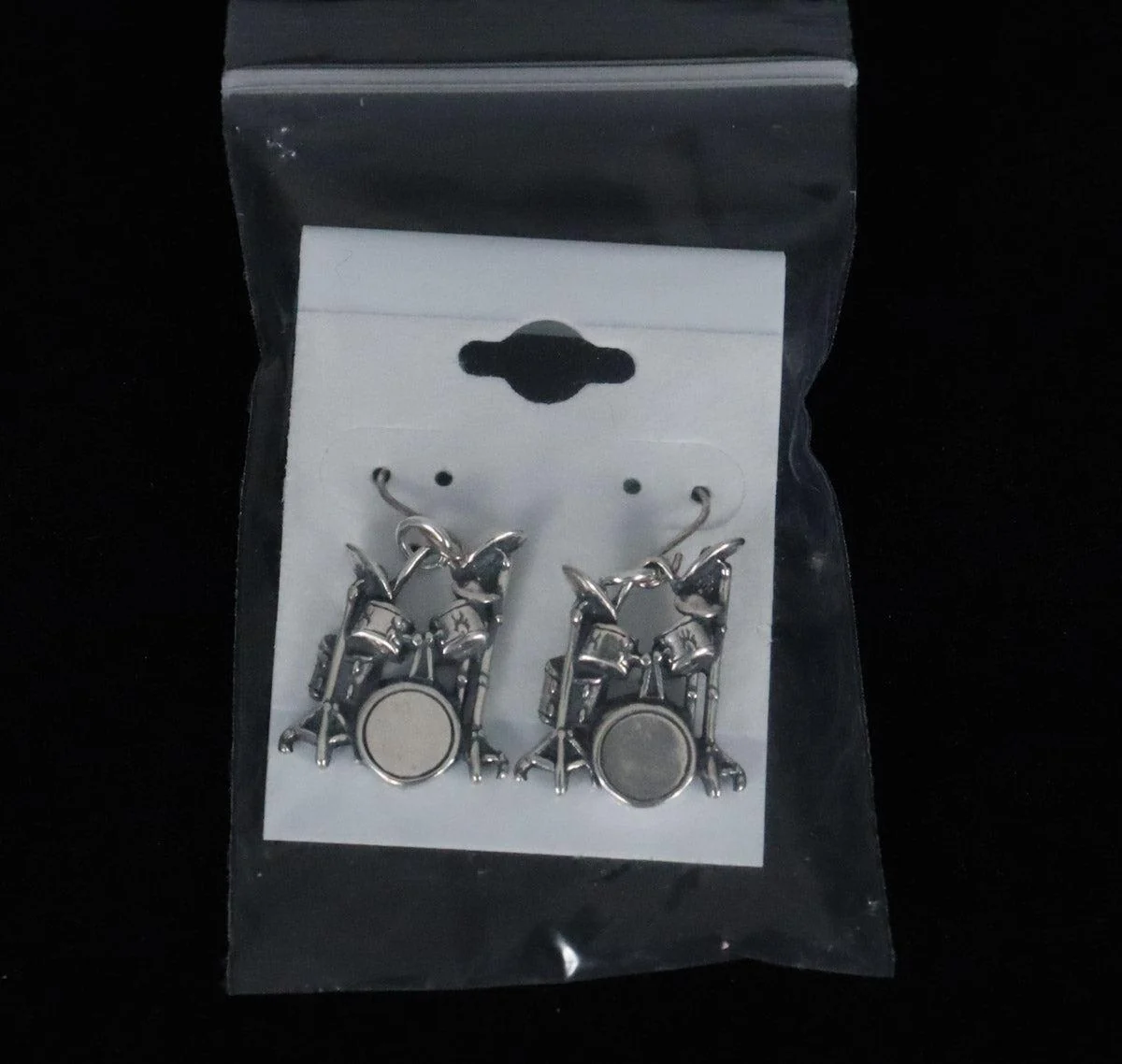 Aim Gifts Earrings | Silver Drum Set