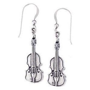 Aim Gifts Earrings | Sterling Silver Violin