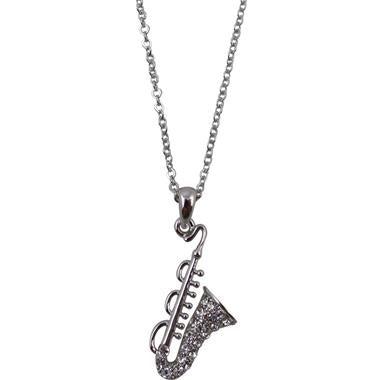 Aim Gifts Necklace | Saxophone Rhinestones