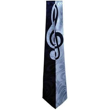 Aim Gifts Tie | G-Clef | Black and Blue