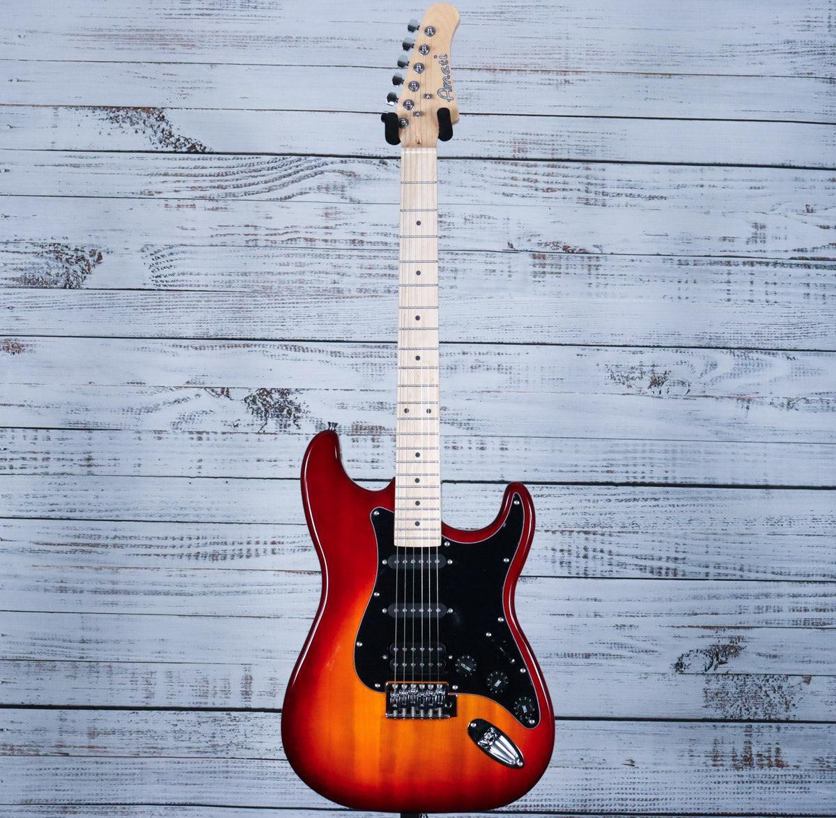 Amahi H-Series Double-Cut HSS Electric Guitar w/Gig Bag | Classic Cherry Sunburst (BEGINNER) - Image 2