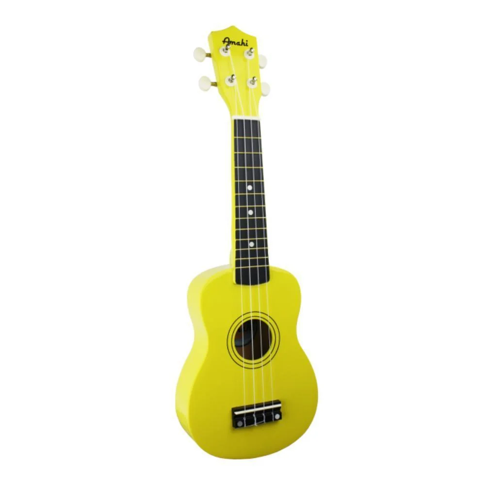 Amahi Jelly Bean Soprano Ukulele w/Gig Bag | Lemon Drop