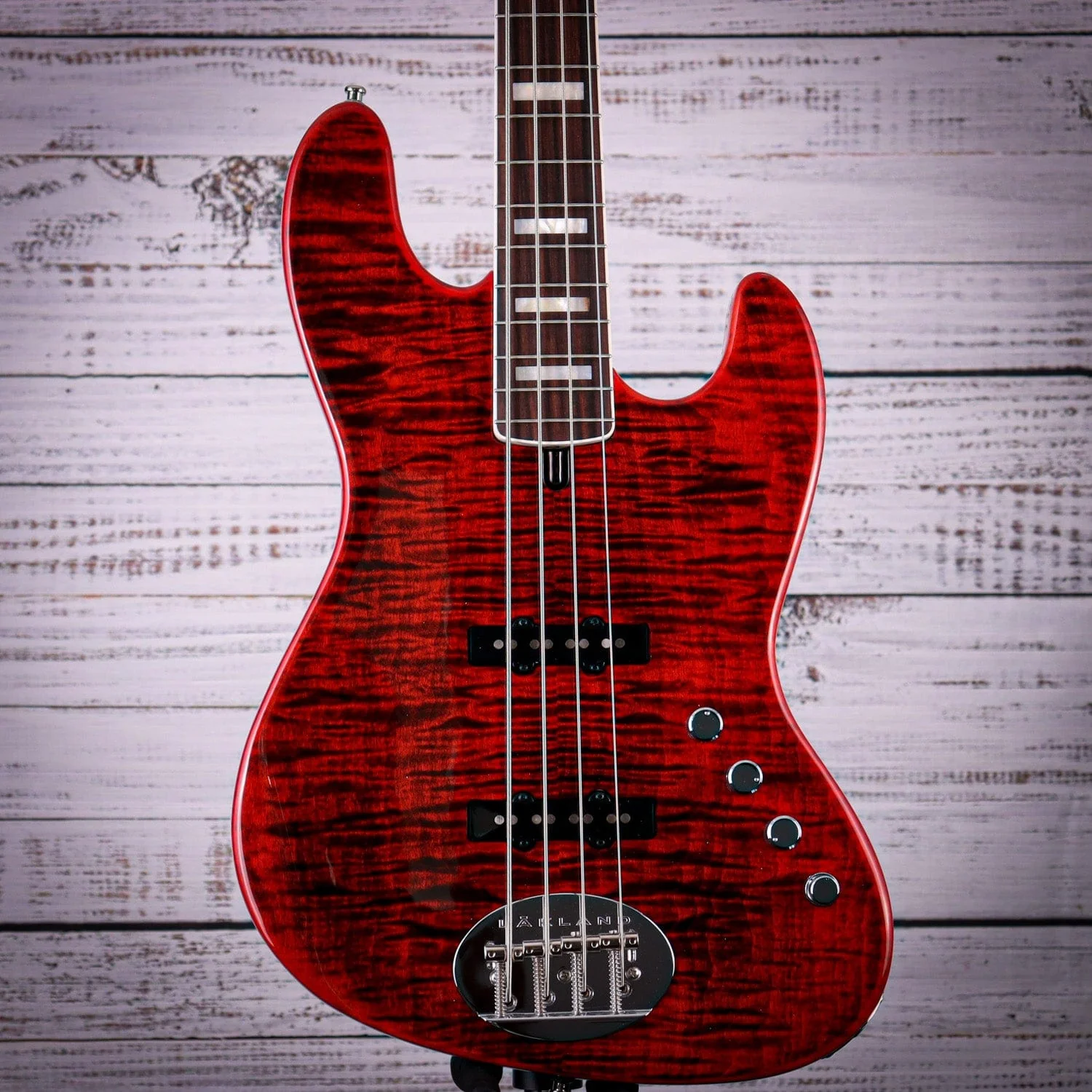 *B-Stock w/ Case* Lakland 44-AJ Bass Guitar | Apple Red Blocks & Binding