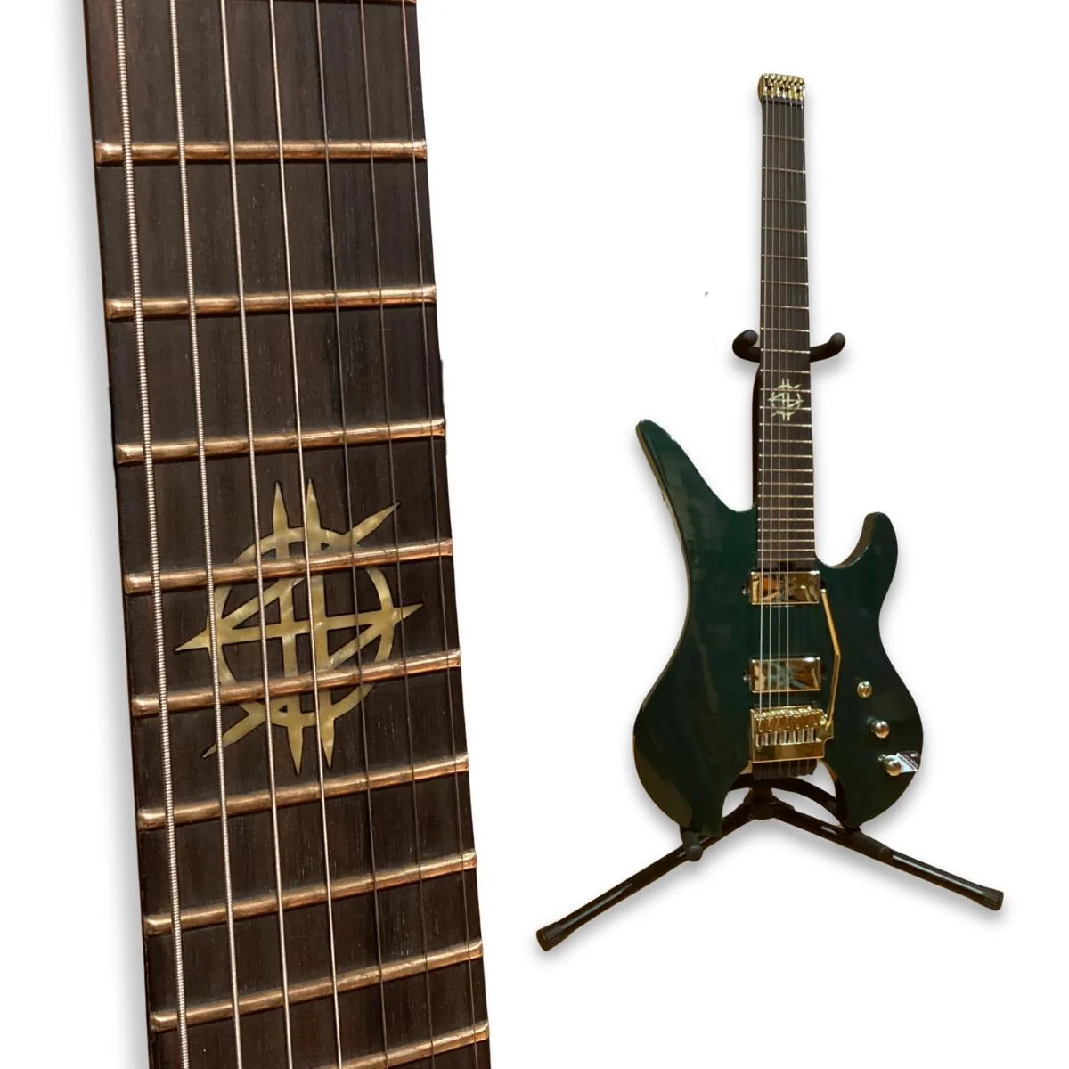 *B-STOCK* Synyster Gates Custom-7 TR Headless Electric Guitar | Oak Green Metallic - Image 3