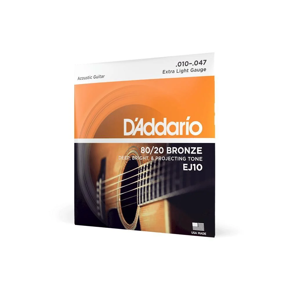 D'Addario 80/20 Bronze Acoustic Guitar Strings | Extra Light | 10-47