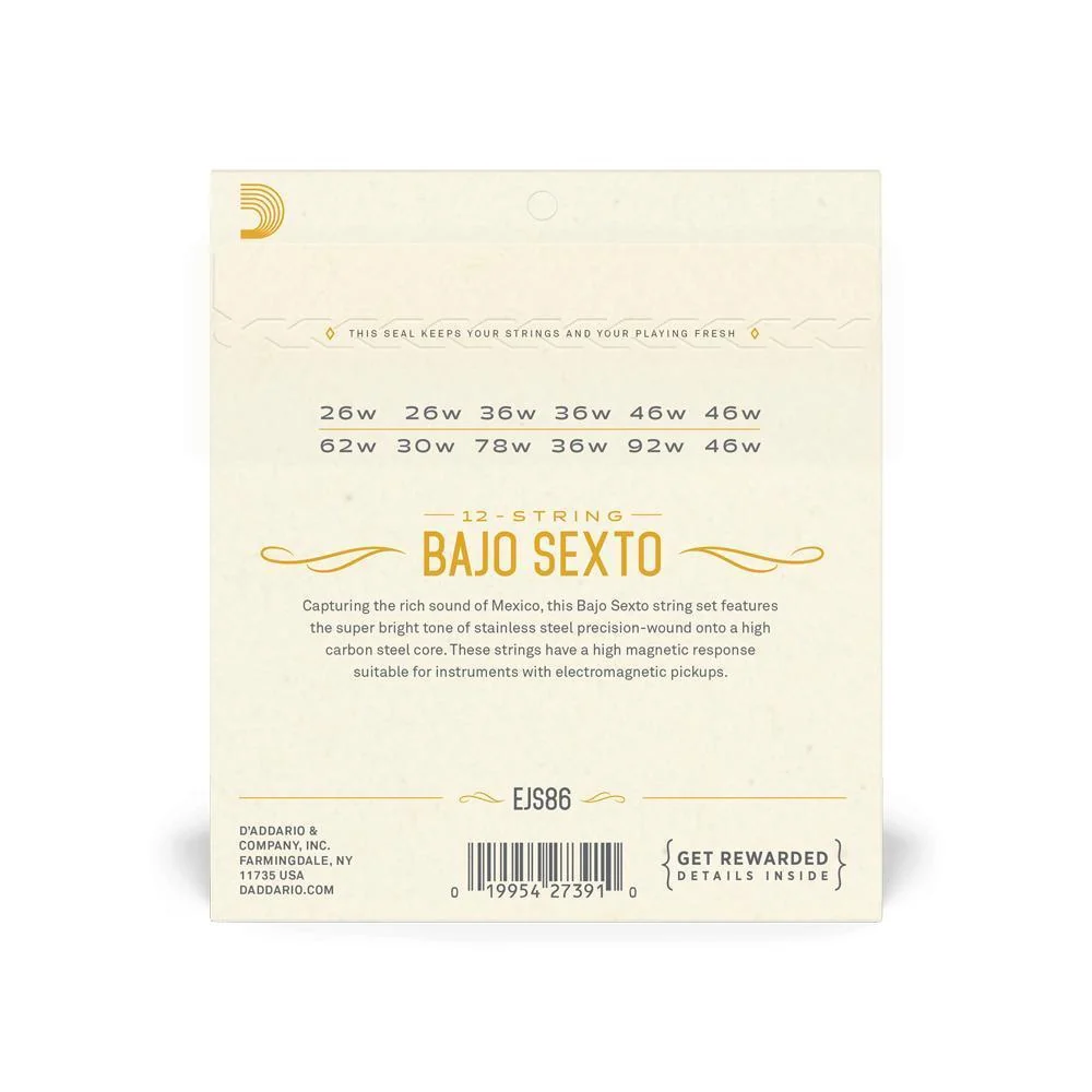 D'Addario Bajo Sexto Stainless Steel Strings | EJS86 - Image 2