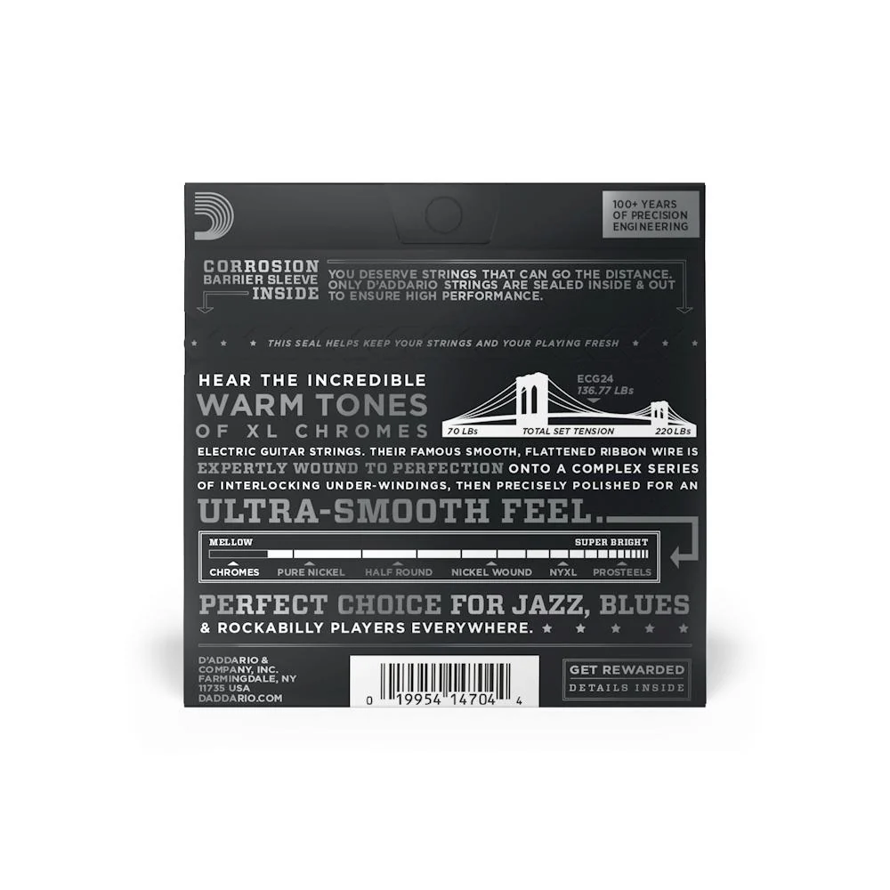 D'Addario Chromes Flat Wound Guitar Strings | Jazz Light - Image 2