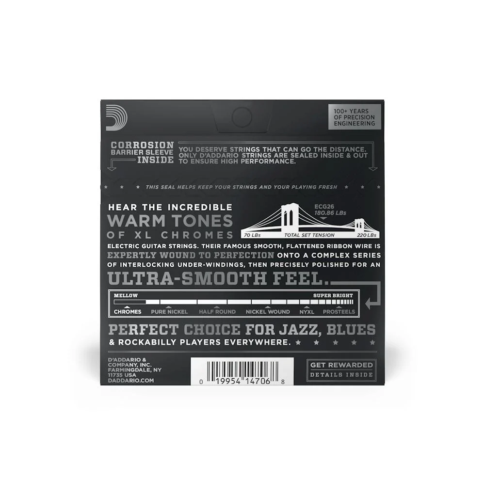 D'Addario Chromes Flat Wound Guitar Strings | Medium - Image 2