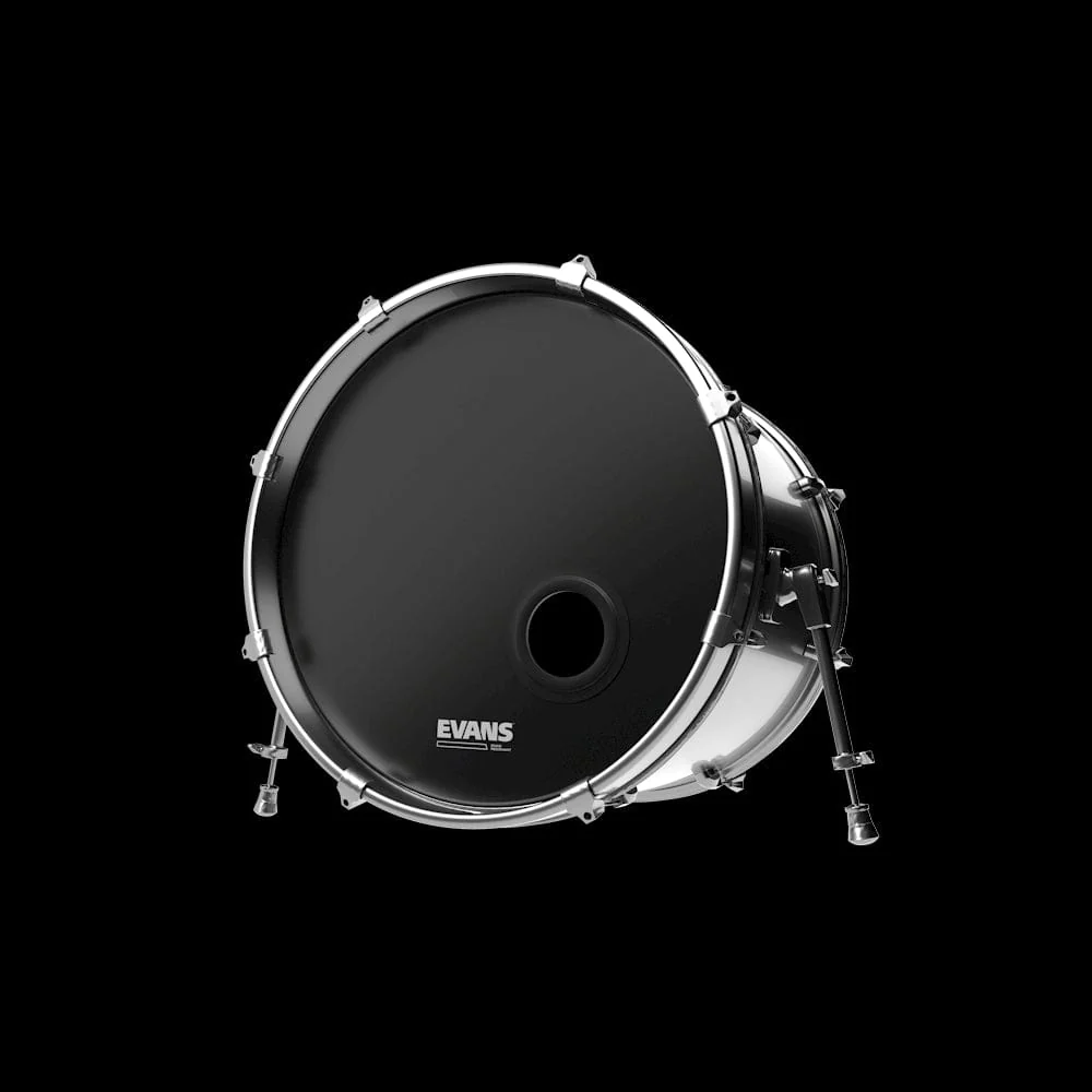 Evans REMAD Resonant Bass Drumhead w/Porthole | 24" (Black) - Image 2