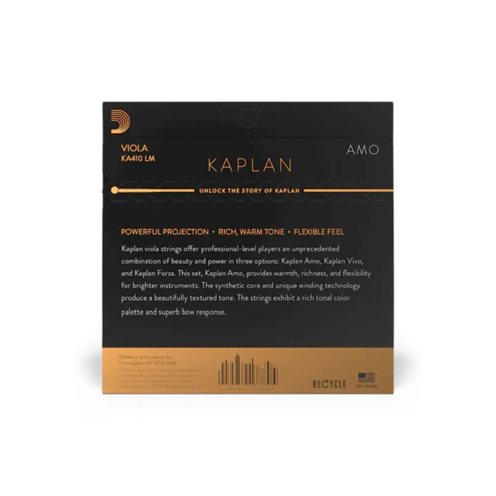 D'Addario Kaplan Amo Viola String Set | Long Scale (Medium Tension) - Image 2