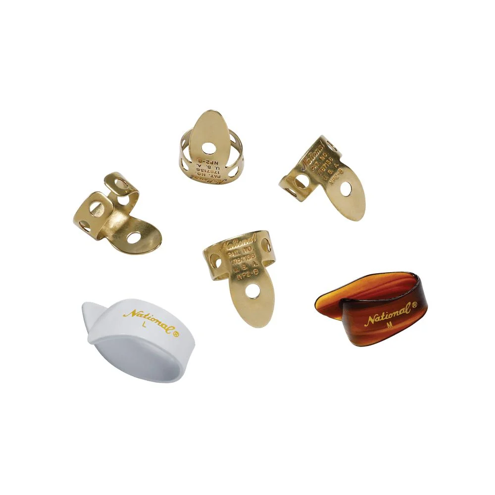 D'Addario National Brass Finger Pick Bundle | 6 pack