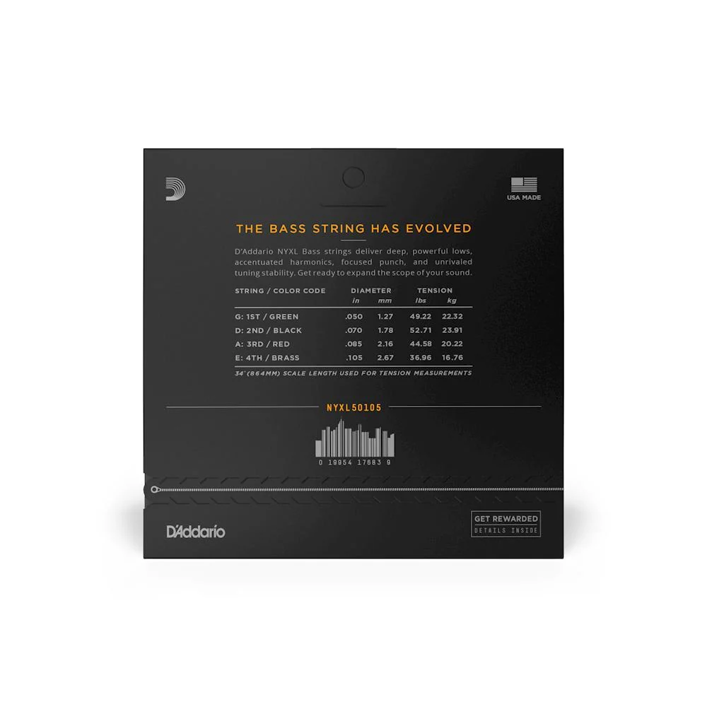 D'Addario NYXL Long Scale Bass Strings | 50-105 Medium - Image 2