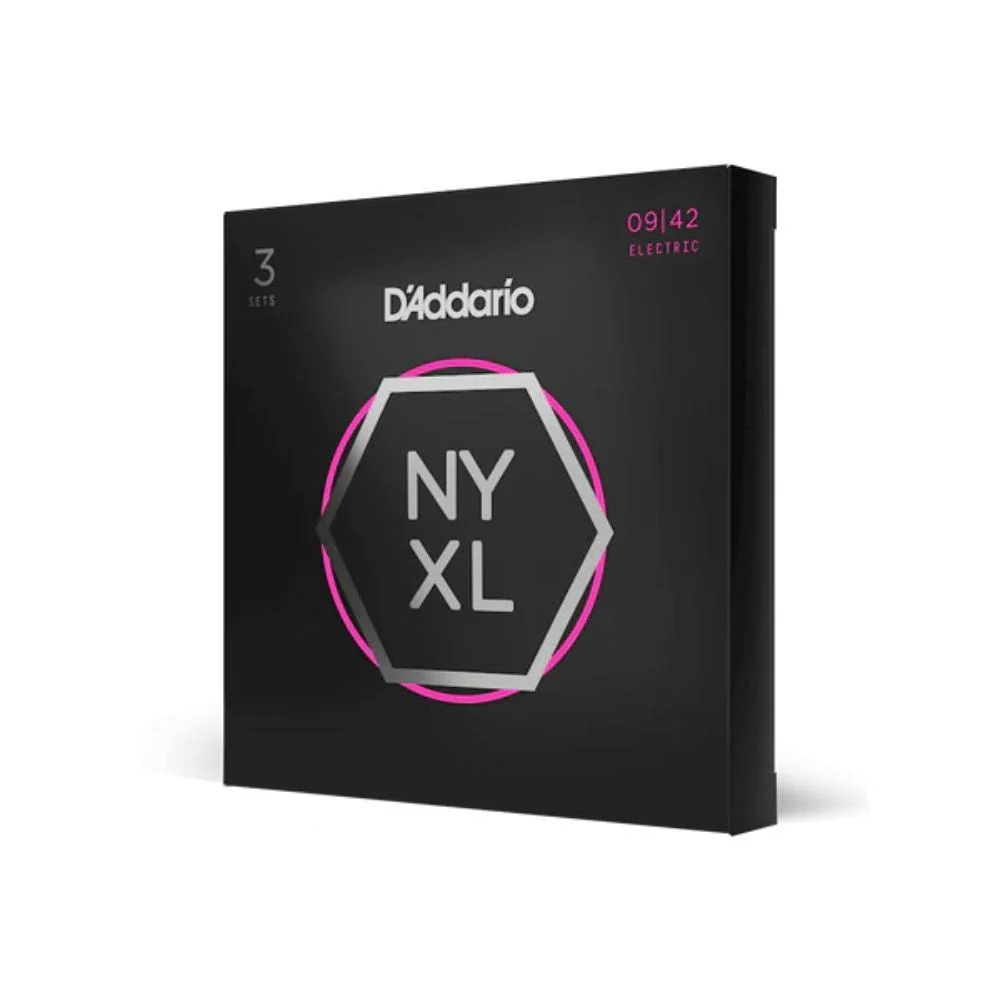 D'Addario NYXL Nickel-Wound Electric Guitar Strings | 9-42 (Super Light) | 3 Sets