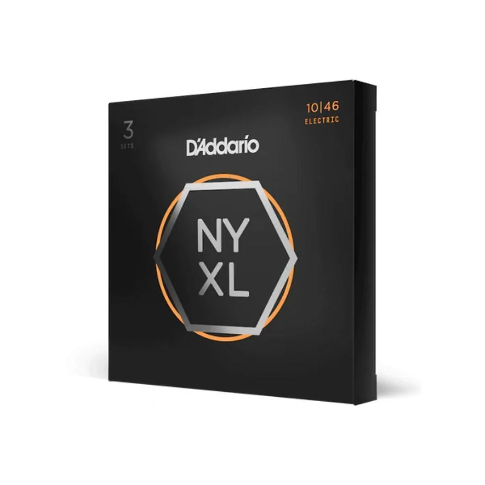 D'Addario NYXL Nickel-Wound Electric Guitar Strings | 10-46 (Regular Light) | 3 Sets