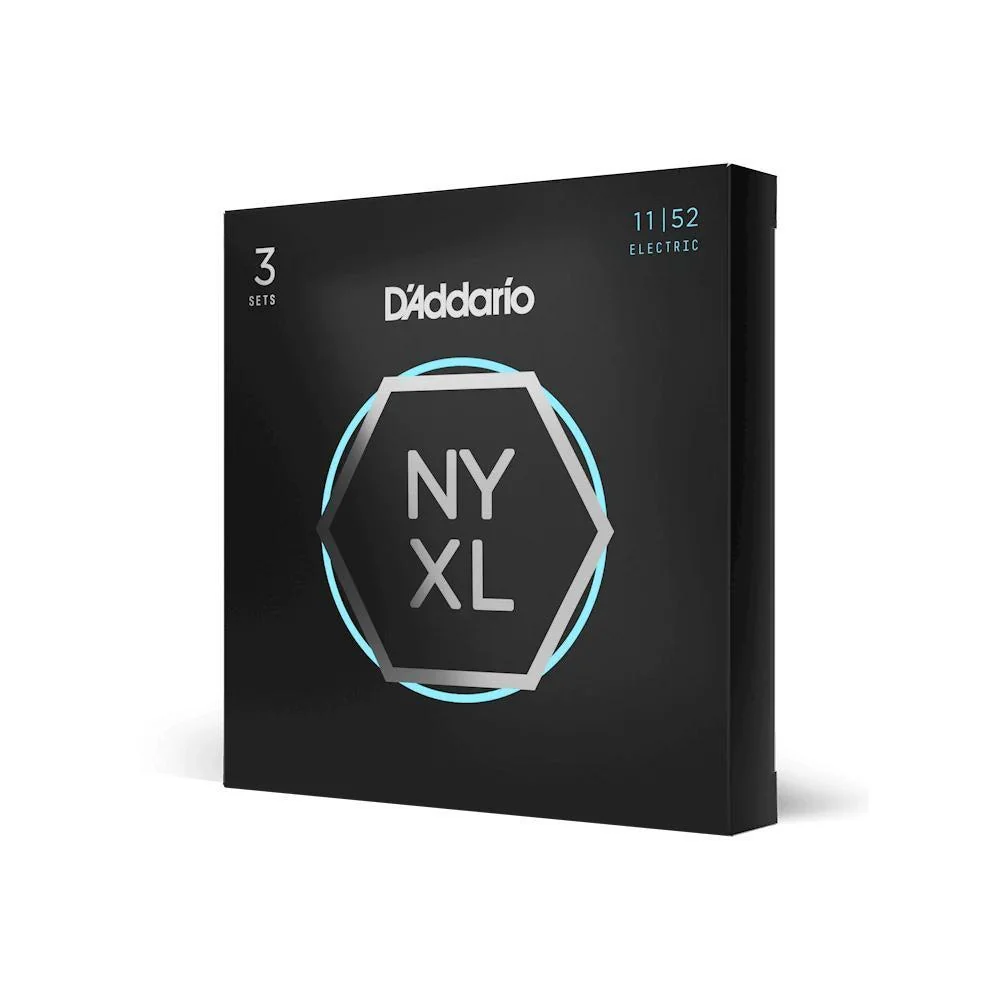 D'Addario NYXL Nickel-Wound Electric Guitar Strings | 11-52 (Medium Top/Heavy Bottom) | 3 Sets