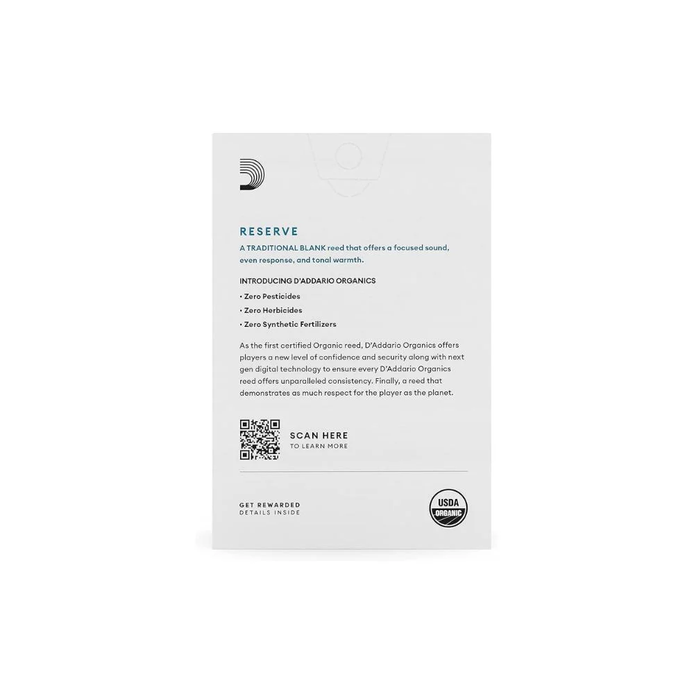 D'Addario Organic Reserve Bb Clarinet Reeds | 3.5+ | 10-Pack - Image 2