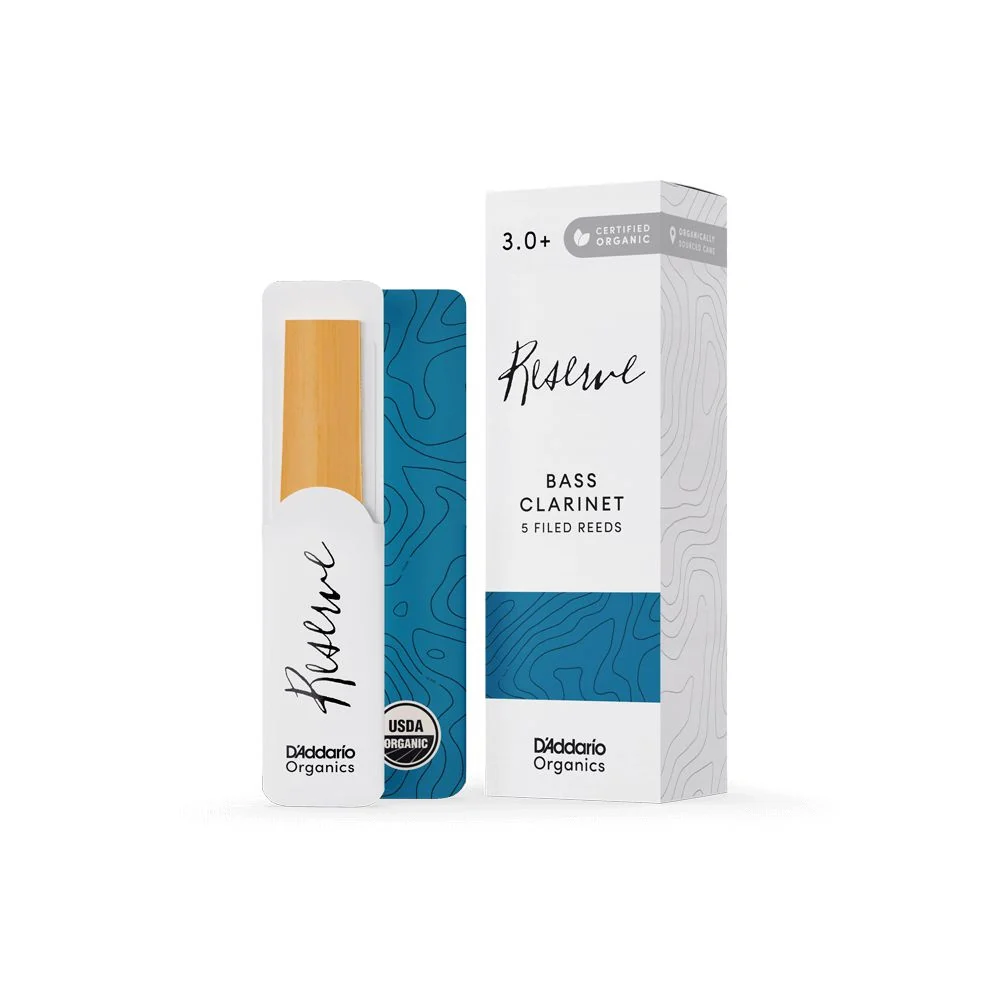 D'Addario Organic Reserve Bass Clarinet Reeds | 3.0+ | 5-Pack