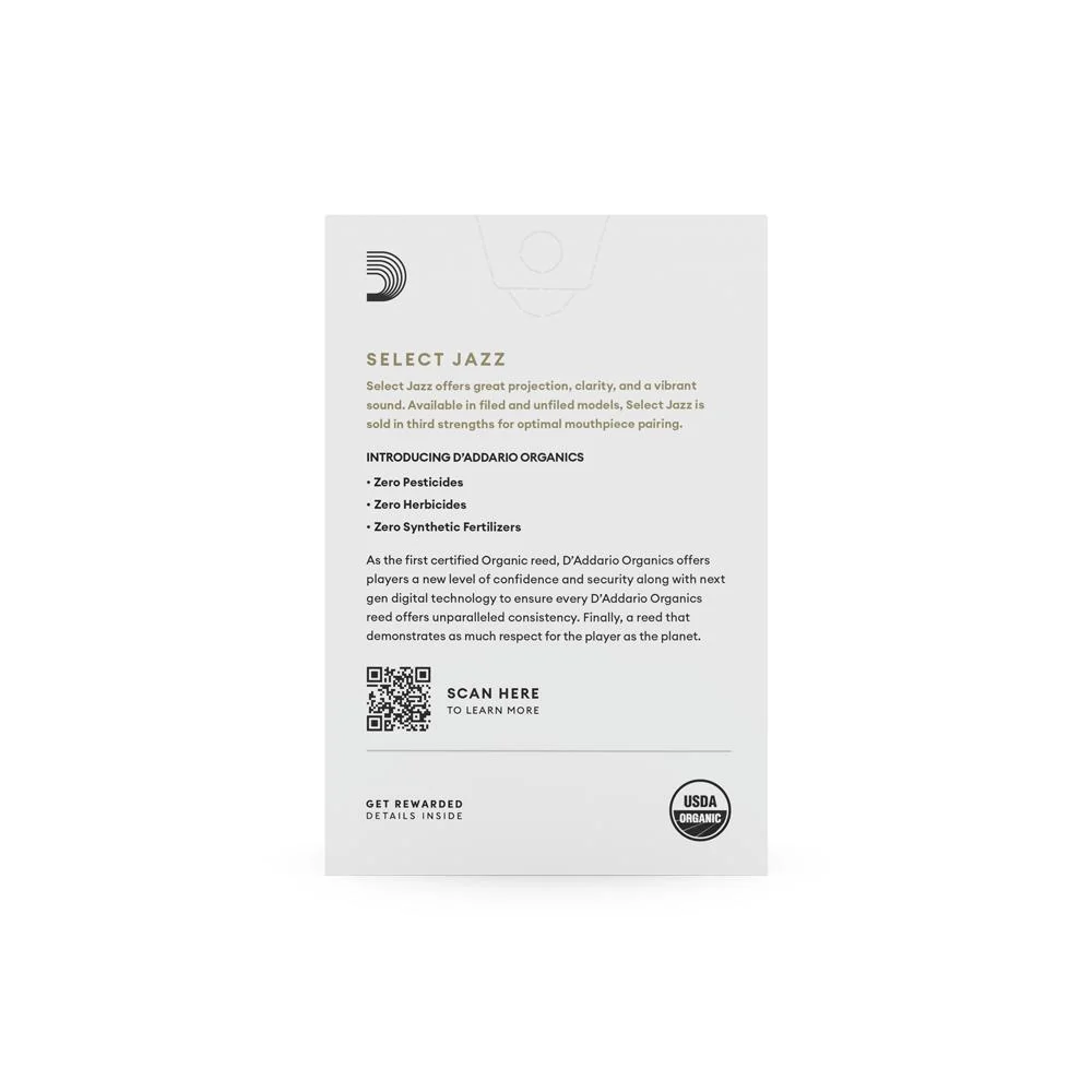 D'Addario Organic Select Jazz Filed Alto Sax Reeds | 2H | 10-Pack - Image 2