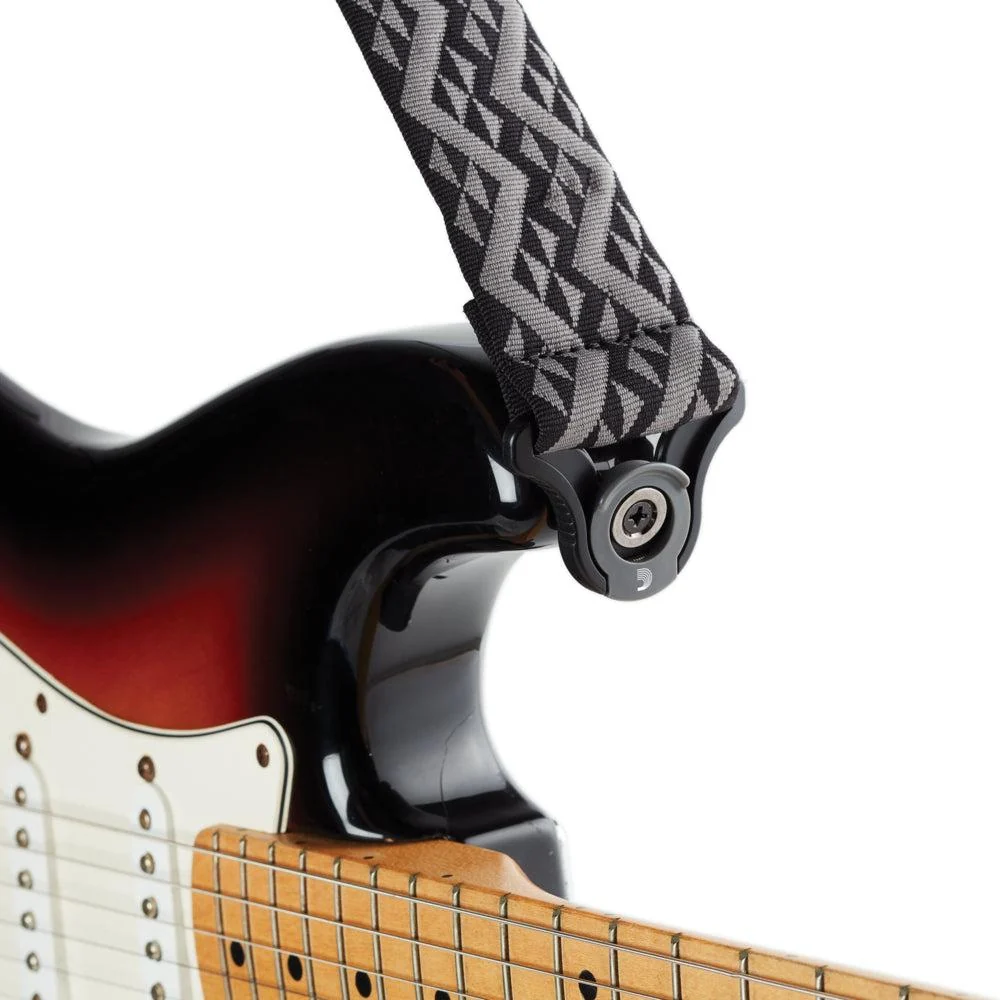 D'Addario Planet Waves Auto Lock Guitar Strap | Padded | Black Geometric