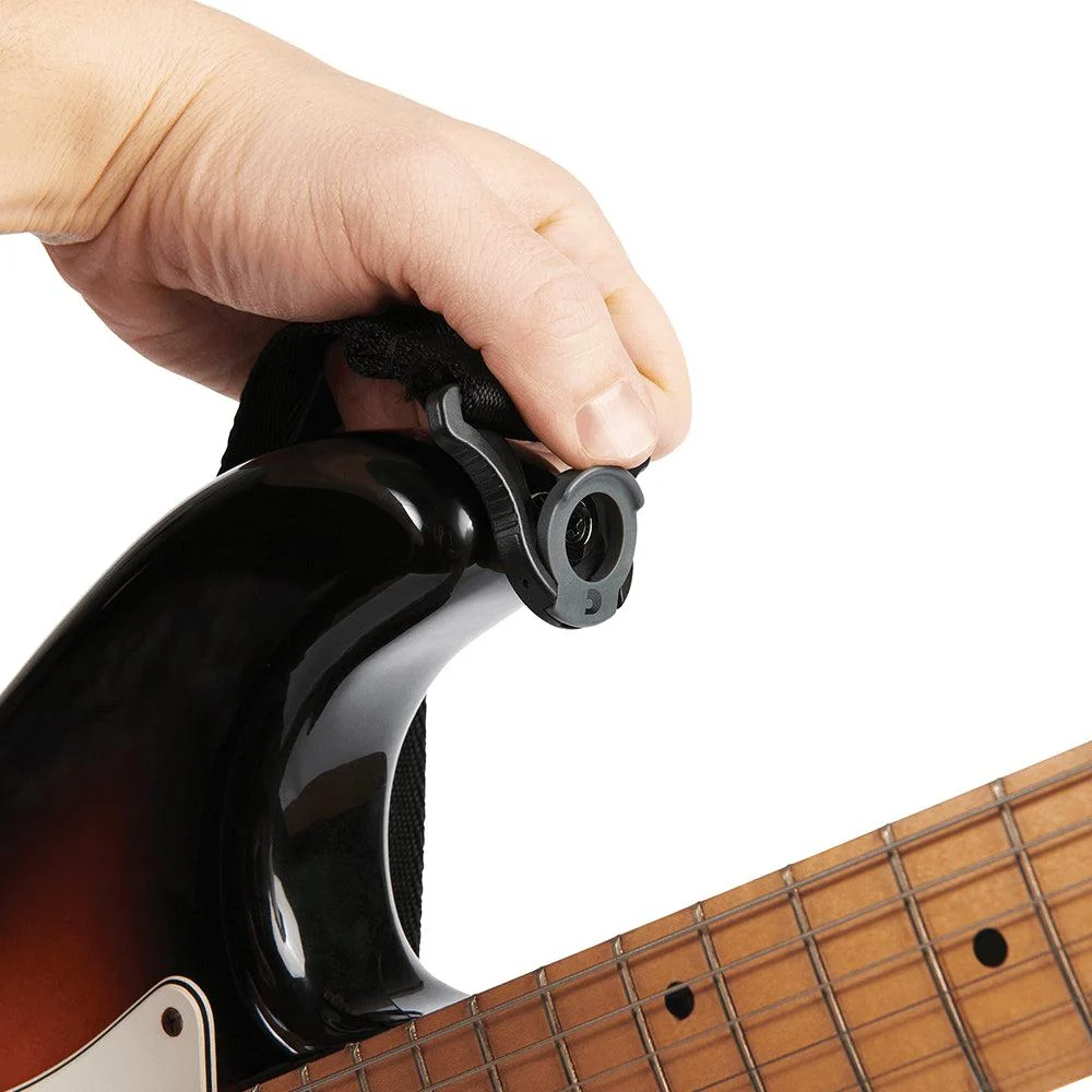 D'Addario Auto-Locking Padded Nylon Guitar Strap | Black Diamonds (2") - Image 2