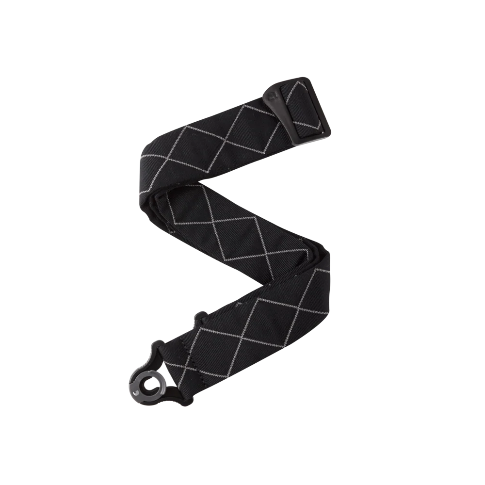 D'Addario Auto-Locking Padded Nylon Guitar Strap | Black Diamonds (2") - Image 3