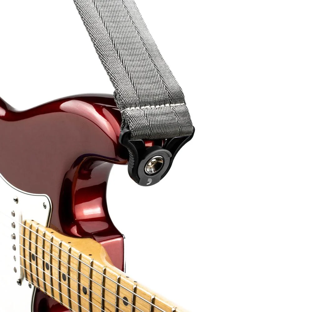 D'Addario Auto-Locking Nylon Guitar Strap | Metal Grey (2")