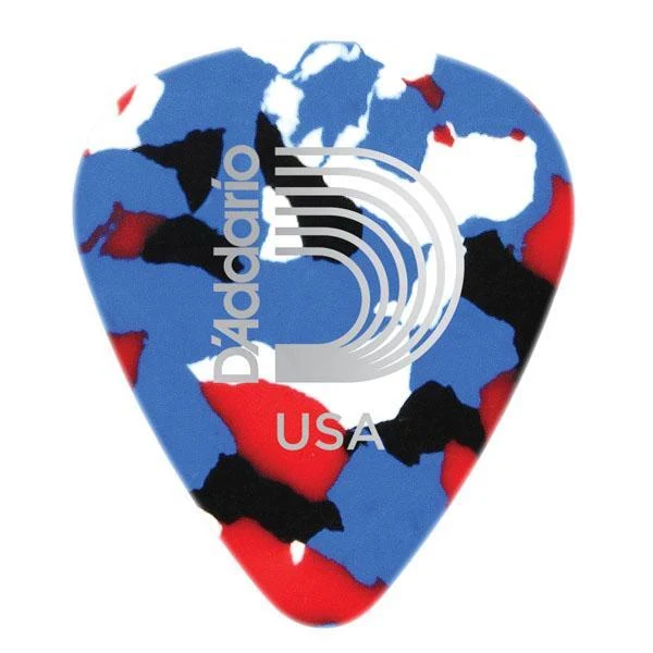 D'Addario Classic Celluloid Multi-Color Guitar Pick | 10 Pack | Medium