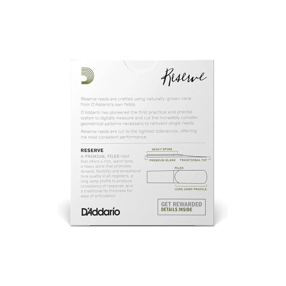 D'Addario Reserve Alto Sax Reeds | 2.0 | 10-Pack - Image 2