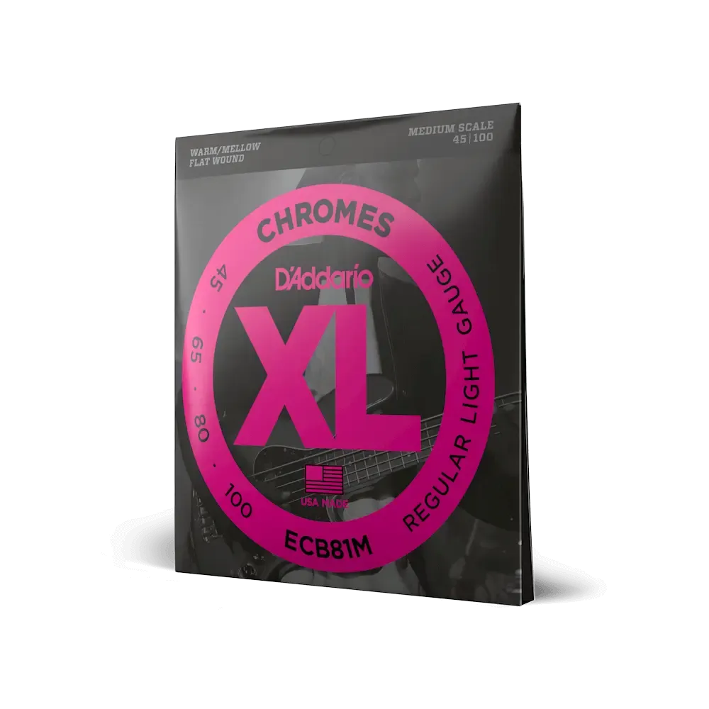 D'Addario XL Chromes Bass Strings | Medium Scale | 45-100 (Regular Light)