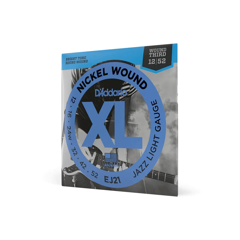 D'Addario XL Nickel Wound Electric Guitar Strings | 12-52 (Jazz Light, Wound Third)
