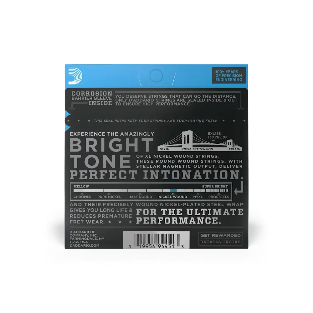 D'Addario XL Nickel Wound Electric Guitar Strings | 13-62 (Light Baritone) - Image 2