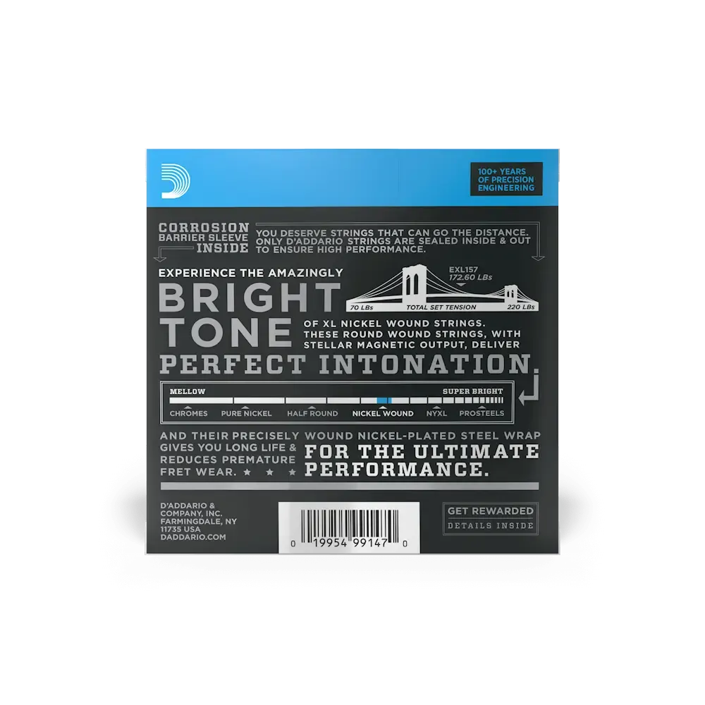 D'Addario XL Nickel Wound Electric Guitar Strings | 14-68 (Medium Baritone) - Image 2