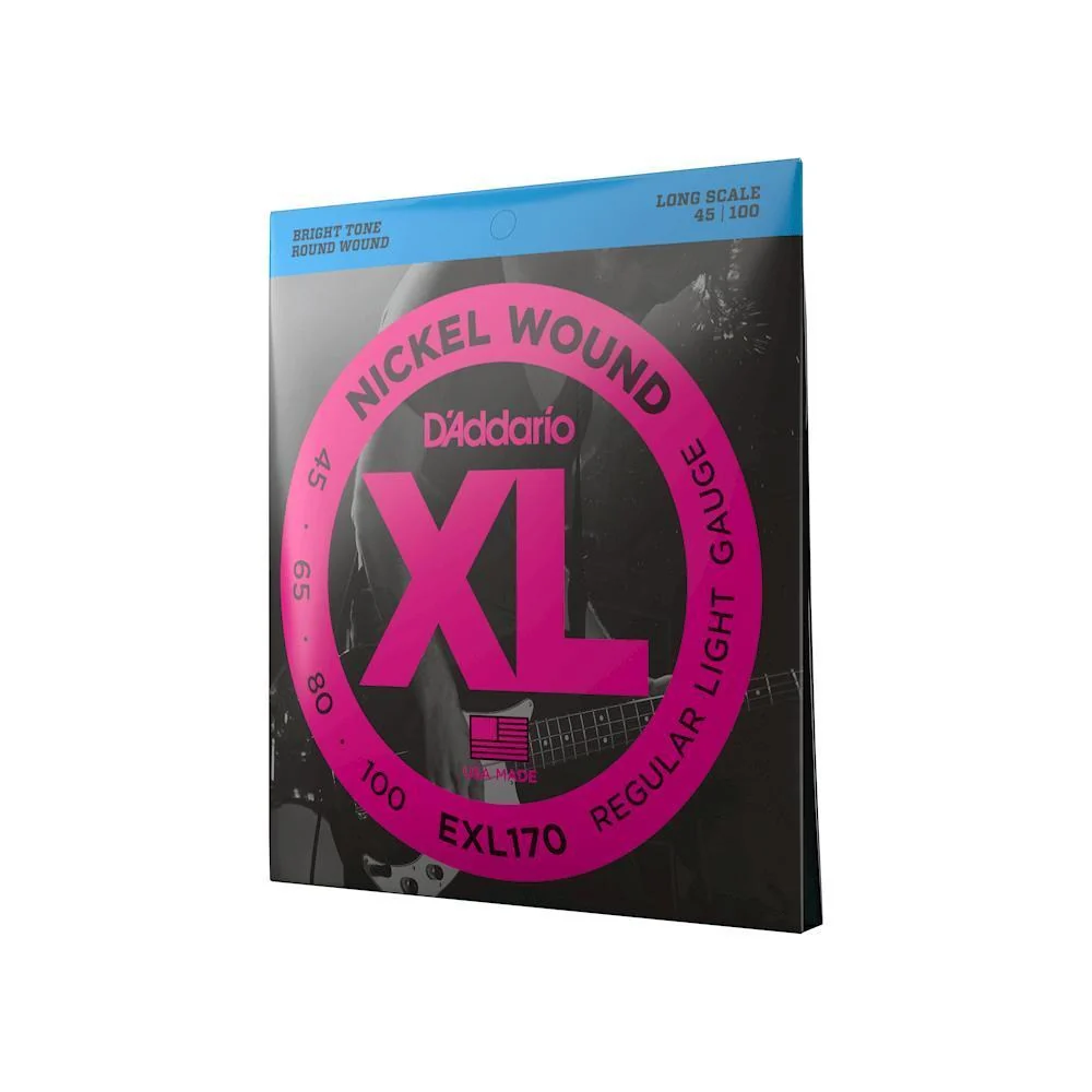 D'Addario XL Nickel Wound Bass Guitar Strings | Long Scale | 45-100 (Regular Light)