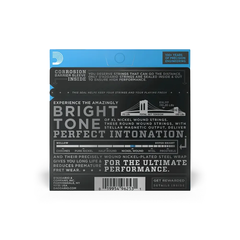 D'Addario XL Nickel Wound Electric Guitar Strings | 11-56 (Medium Top/X-Heavy Bottom) - Image 2