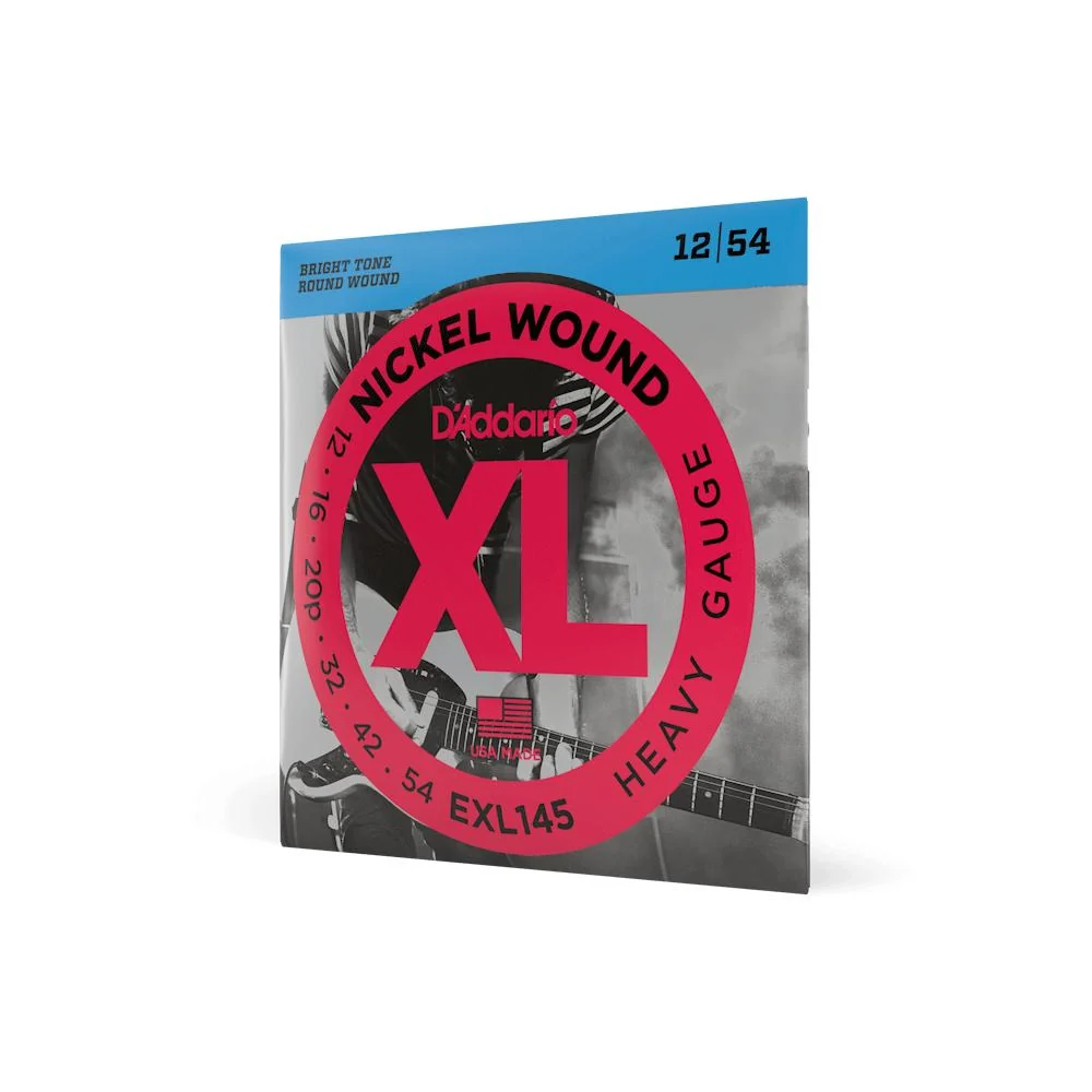 D'Addario XL Nickel Wound Electric Guitar Strings | 12-54 (Heavy, Plain Third)