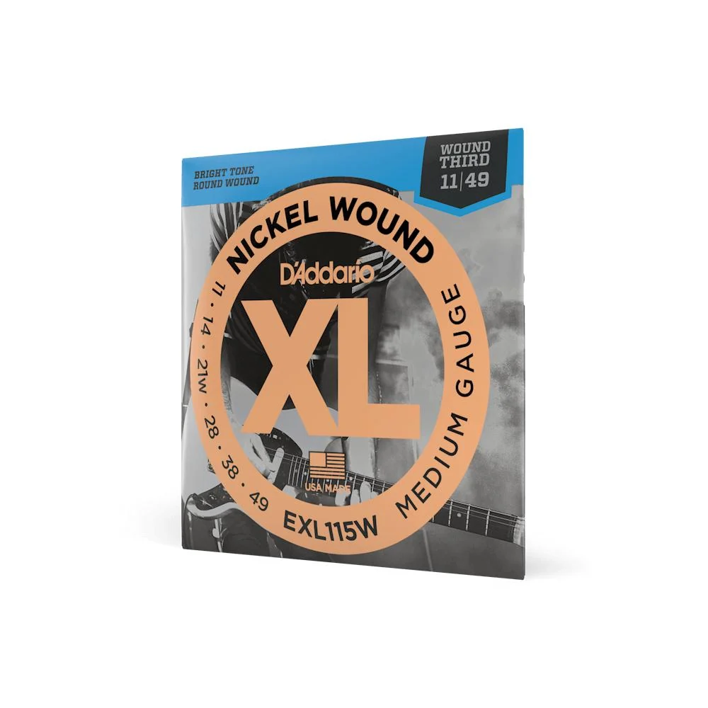D'Addario XL Nickel Wound Electric Guitar Strings | 11-49 (Wound Third)