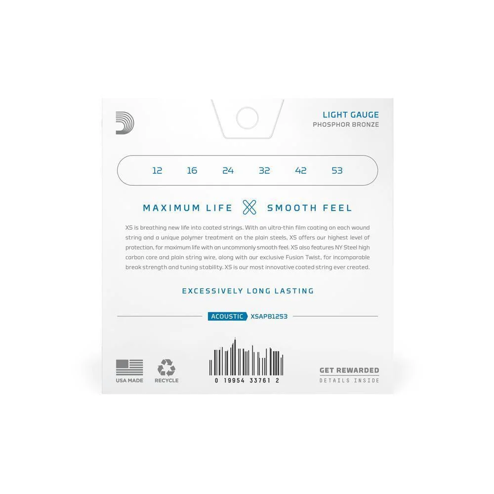 D'Addario XS Phophor Bronze Acoustic Guitar Strings | 12-53 - Image 2