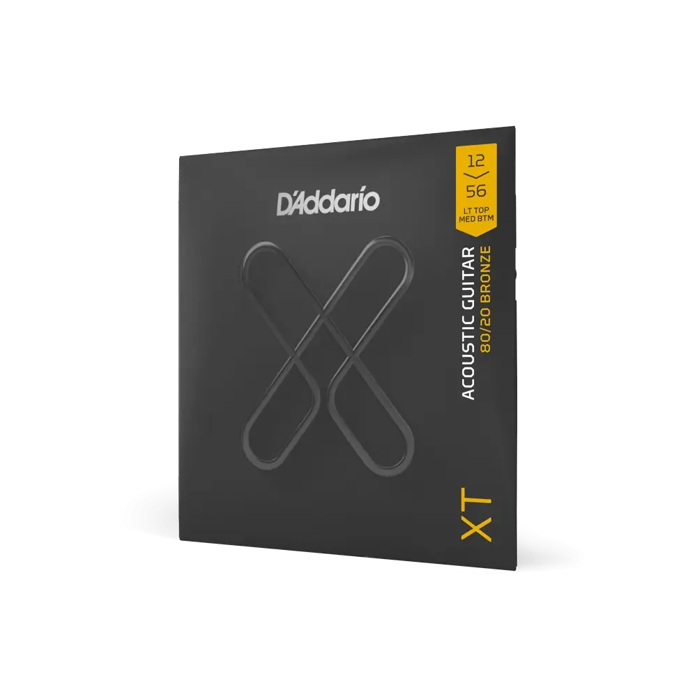 D'Addario XT Coated 80/20 Bronze Acoustic Guitar Strings | 12-56 (Light Top/Medium Bottom)