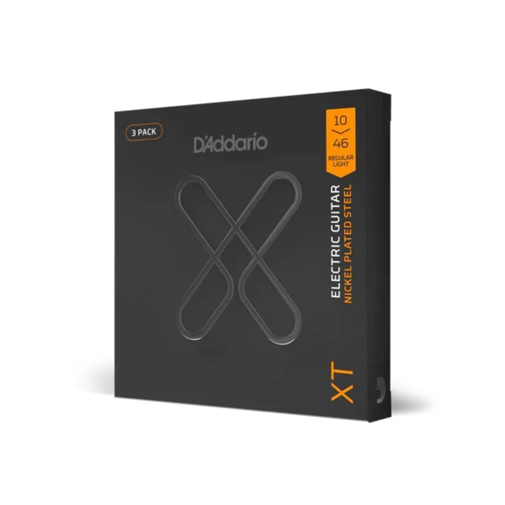 D'Addario XT Coated Electric Guitar Strings | 10-46 (Regular Light) | 3 Sets