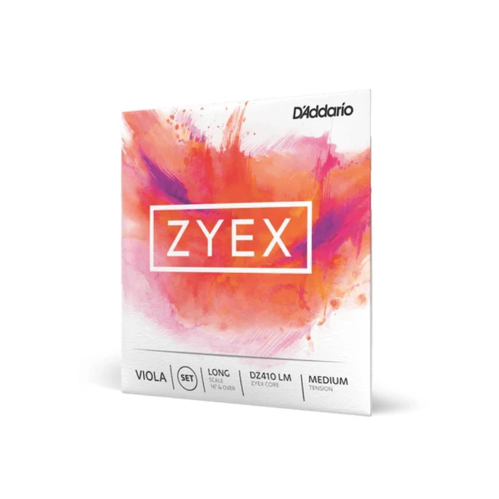 D'Addario Zyex Viola String Set | Long Scale (Medium Tension)