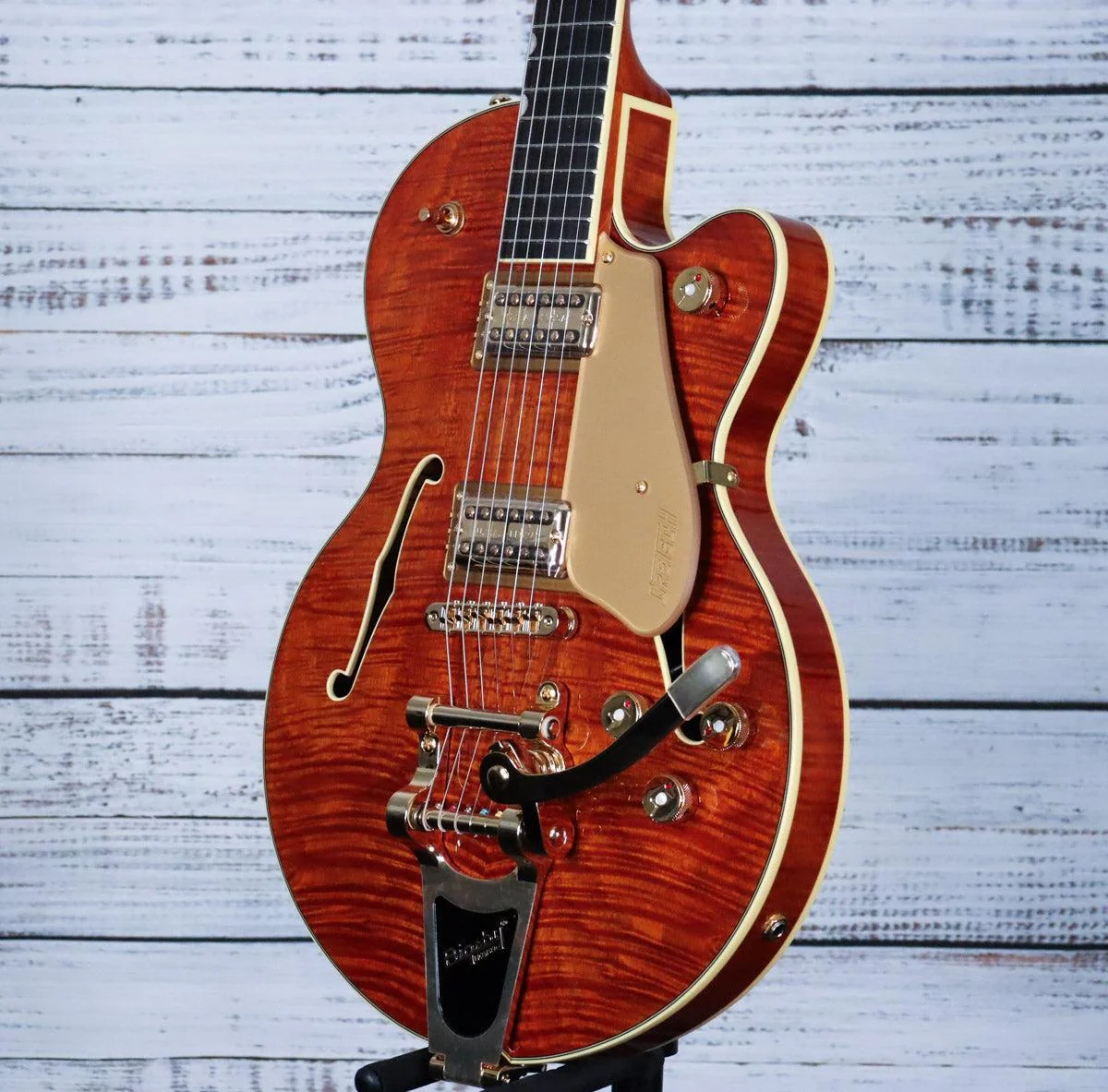 *DEMO* Gretsch Electromatic LTD Flame Okoume Broadkaster Jr. w/Bigsby | Roundup Orange - Image 5
