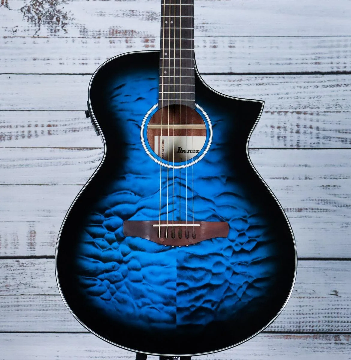 *DEMO* Ibanez AEWC16QA Acoustic Guitar | Transparent Blue Sunburst