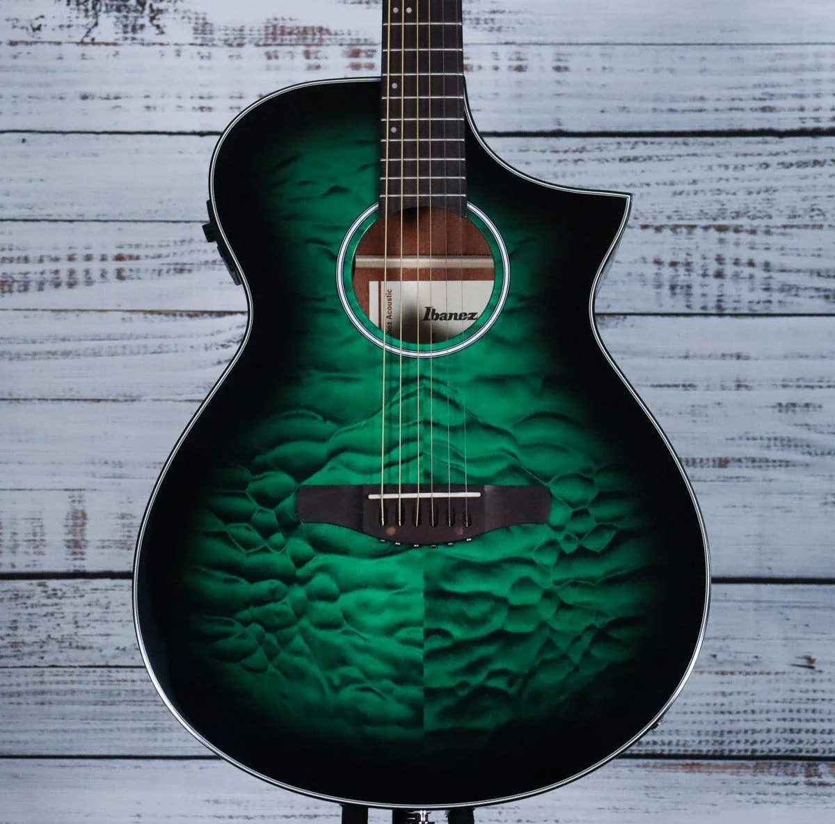 *DEMO* Ibanez AEWC16QA Acoustic Guitar | Transparent Emerald Burst